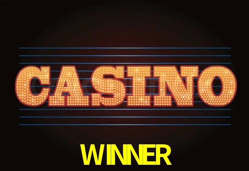 Escena dinámica inspirada en casino con iluminación WINNER, cartas, fichas e íconos de juegos digitales en un espacio moderno de juegos.